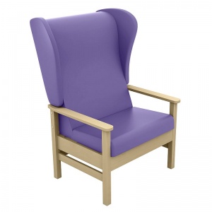 Sunflower Medical Atlas Lilac High-Back Vinyl Bariatric Patient Armchair with Wings
