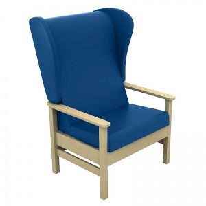 Sunflower Medical Atlas Navy High-Back Vinyl Bariatric Patient Armchair with Wings