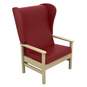 Sunflower Medical Atlas Red Wine High-Back Vinyl Bariatric Patient Armchair with Wings