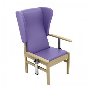 Sunflower Medical Atlas Lilac High-Back Vinyl Patient Armchair with Drop Arms and Wings