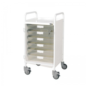 Sunflower Medical Vista 50 Clear Colour Concept Clinical Trolley with Six Single Depth Clear Trays