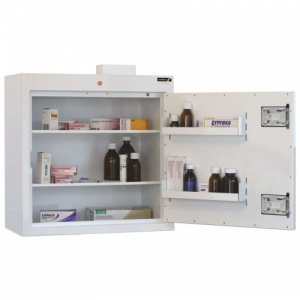 Sunflower Medical Controlled Drug Cabinet with Two Shelves, Two Door Trays and Warning Light 66 x 60 x 30cm