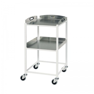 Sunflower Medical Dressing Trolley 46 x 52 x 86cm with Two Stainless Steel Trays