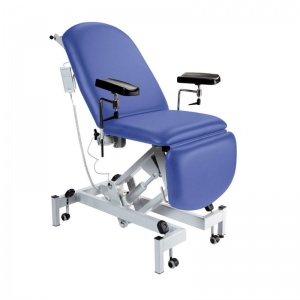 Sunflower Medical Mid Blue Fusion Electric Height Phlebotomy Chair with Electric Back and Foot Sections