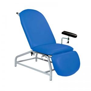 Sunflower Medical Mid Blue Fusion Fixed-Height Phlebotomy Chair with Adjustable Feet