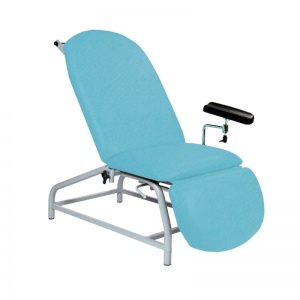 Sunflower Medical Sky Blue Fusion Fixed-Height Phlebotomy Chair with Adjustable Feet