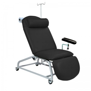 Sunflower Medical Black Fusion Fixed-Height Phlebotomy Chair with Locking Castors