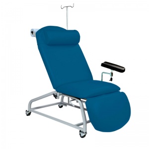 Sunflower Medical Navy Fusion Fixed-Height Phlebotomy Chair with Locking Castors