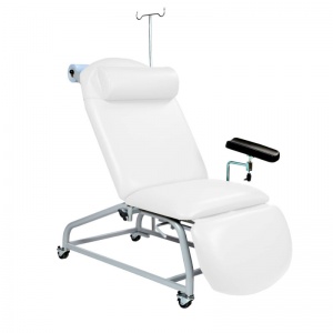 Sunflower Medical White Fusion Fixed-Height Phlebotomy Chair with Locking Castors