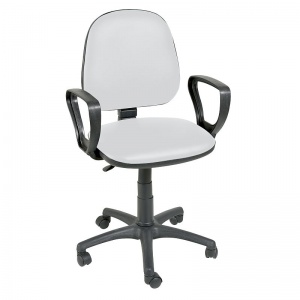 Sunflower Medical White Gas-Lift Chair with Arm Rests