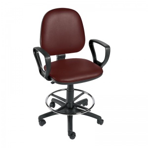 Sunflower Medical Red Wine Gas-Lift Chair with Foot Ring and Arm Rests