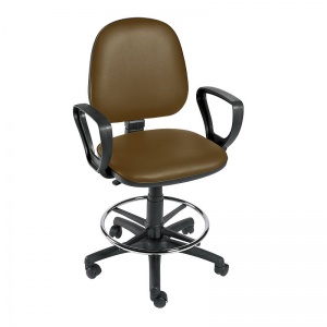 Sunflower Medical Walnut Gas-Lift Chair with Foot Ring and Arm Rests