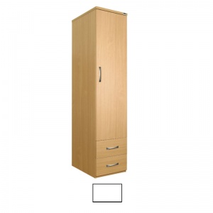Sunflower Medical White Gents Single Wardrobe with Drawers
