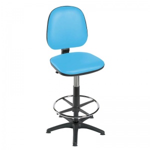 Sunflower Medical High-Level Sky Blue Gas-Lift Chair with Foot Ring and Glides