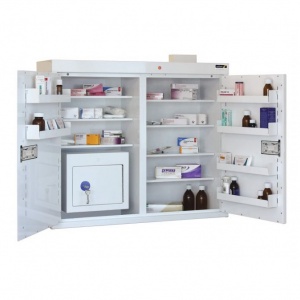 Sunflower Medical Medicine Cabinet 91 x 100 x 30cm with Warning Light and Large Inner Controlled Drug Cabinet