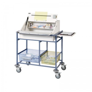 Sunflower Medical Medium Ward Drug and Medicine Dispensing Trolley with Two Storage Trays
