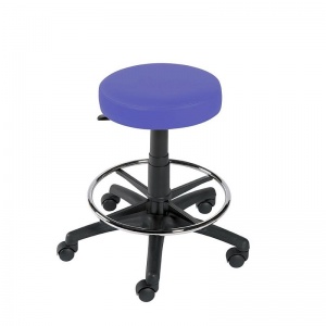 Sunflower Medical Mid Blue Gas-Lift Stool with Foot Ring