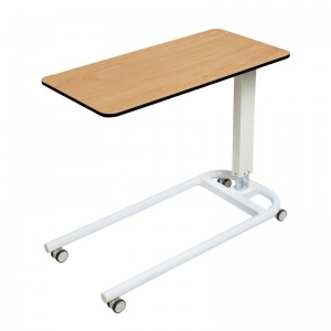 Sunflower Medical Beech Over Bed Table with Parallel Base and Compact Grade Laminate Flat Top