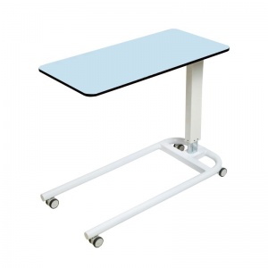 Sunflower Medical Blue Over Bed Table with Parallel Base and Compact Grade Laminate Flat Top