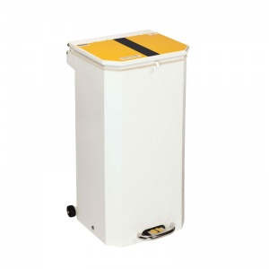 Sunflower Medical 70 Litre Clinical Hospital Waste Bin with Yellow and Black Lid for Offensive and Hygiene Waste