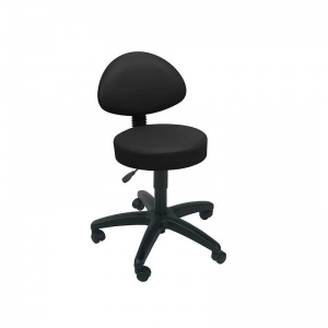 Sunflower Medical Black Gas-Lift Stool with Back Rest