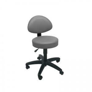 Sunflower Medical Grey Gas-Lift Stool with Back Rest