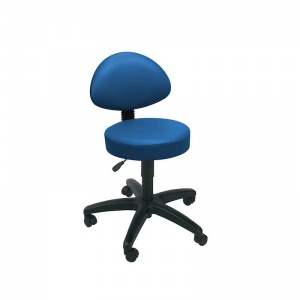 Sunflower Medical Navy Gas-Lift Stool with Back Rest