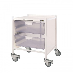 Sunflower Medical Vista 15 Extra Low Level Storage Trolley with Two Double-Depth Clear Trays