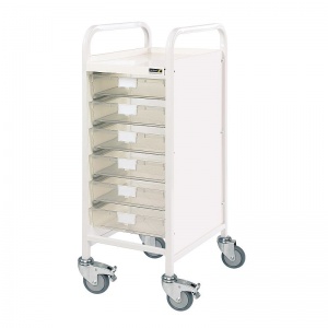 Sunflower Medical Vista 30 Narrow Storage Trolley with Six Single-Depth Clear Trays