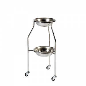 Sunflower Medical Two-Tier Double Bowl Stand with Two Bowls