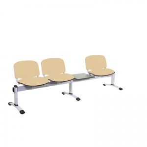 Sunflower Medical Beige Vinyl Venus Visitor 4 Section Seating with Table and Three Seats
