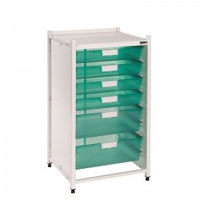Sunflower Medical Vista Low-Level Storage Module with Four Single and Two Double-Depth Green Trays