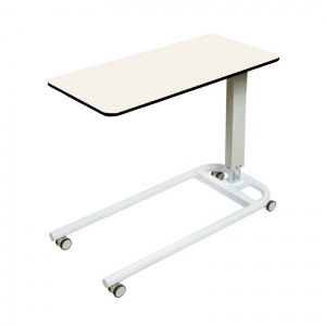 Sunflower Medical White Over Bed Table with Parallel Base and Compact Grade Laminate Flat Top