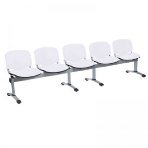 Sunflower Medical White Vinyl Venus Visitor 5 Section Seating with Five Seats