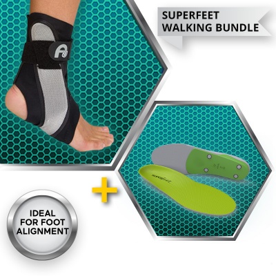 Aircast A60 and Superfeet Green Insoles Foot Alignment Walking Bundle