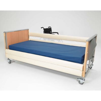 Bedside Rail Bumpers with Net Windows and Split Netting Base for Two Rail Profiling Beds