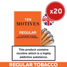 10 Motives E-Cigarette Tobacco Refill Cartridges Saver Pack (20 Packs)