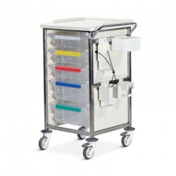 Bristol Maid Stainless-Steel Phlebotomy Trolley (3 Shallow, 2 Deep Trays)