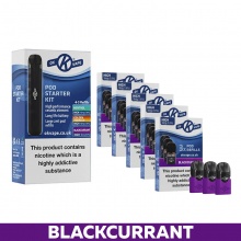 OK Vape Pod E-Cigarette Starter Kit and Blackcurrant Refill Pods Saver Pack