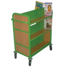 Double-Sided Mobile Library Book Storage Trolley