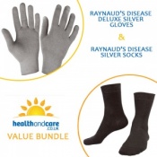 Raynaud's Disease Deluxe Silver Gloves and Deluxe Silver Socks Bundle