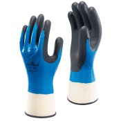 Showa 660 Men Work Gauntlets PVC Waterproof Oil Resistant Safety Grip Glove 30cm