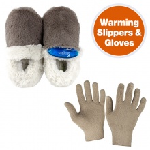 Heated Slippers and Silver Gloves Warmth Bundle