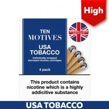 10 Motives E-Cigarette High Strength USA Tobacco Refill Cartridges (20mg)