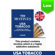 10 Motives E-Cigarette Low Strength USA Tobacco Refill Cartridges (11mg)