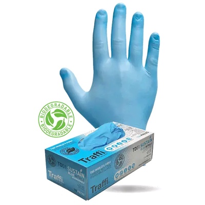TraffiGlove TD01 Carbon Neutral Biodegradable Nitrile Disposable Gloves