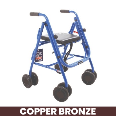 Uniscan Cadet Lightweight 4-Wheel Walker with Pressure Brake (Copper Bronze)