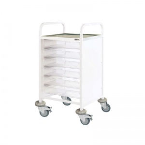 Sunflower Medical Vista 50 Standard Level Clinical Procedure Trolley with Six Single-Depth Clear Trays