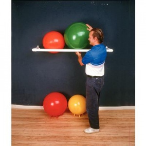 Wall-Mounted PVC Exercise and Therapy Ball Rack