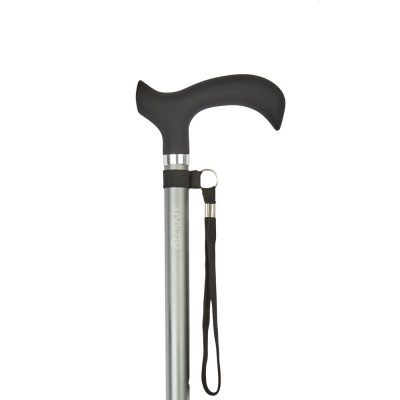 Ziggy Derby Handle Adjustable Walking Stick (Silver)